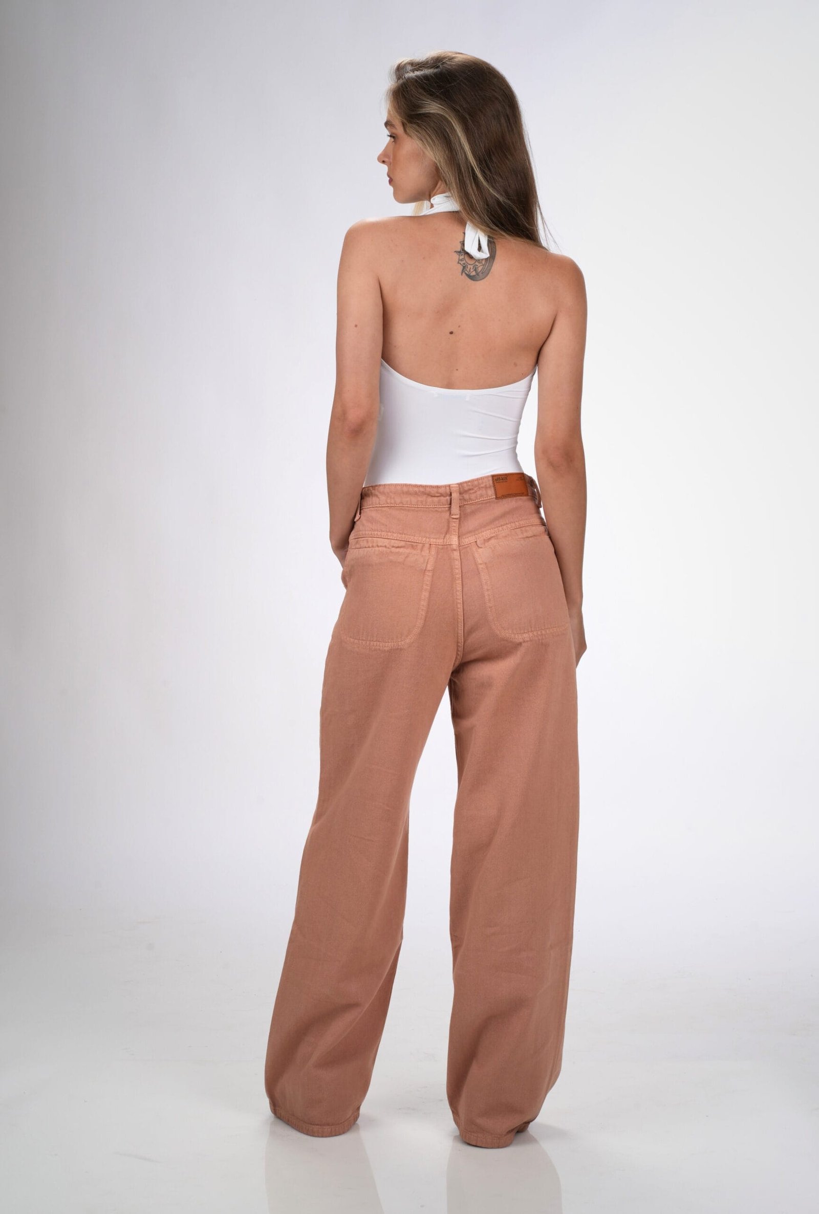 BRICK RED MID RISE BAGGY FIT JEANS - Image 3