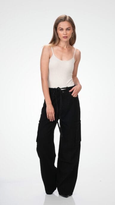 MID-RISE BAGGY CARGO JEANS