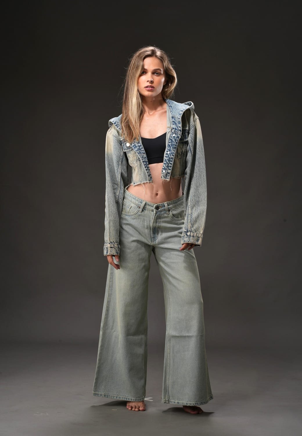 MID BLUE VINTAGE MID RISE BAGGY FIT JEANS - Image 5